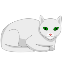 white cat cartoon png