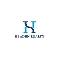 Abstract creative design outline letters HR or RH shape in blue color isolated on a white background applied for residential real estate group logo design inspiration template vector