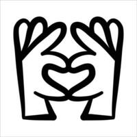 mano dibujado ilustración de mano gesto o firmar emoticono, cuerpo idioma vector