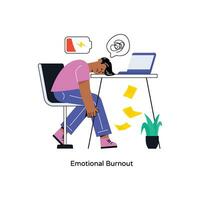 Emotional Burnout Flat Style Design Vector illustration. Stock illustration