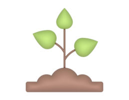 3d växande grön växt eller jordbruk png