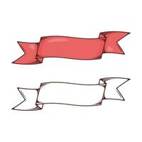 two red ribbons with white background vector