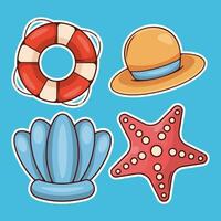 Set of Element Summer sticker icons hand drawn vector