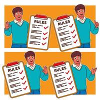 Rules and regulations with check mark vector