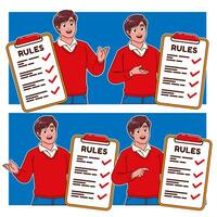 Rules and regulations with check mark vector