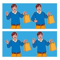 Man carrying shopping bags vector
