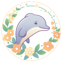 cartoon  dolphin ai generative png