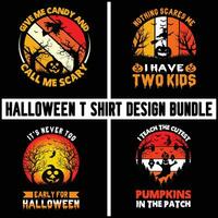 paquete de diseño de camiseta de halloween vector