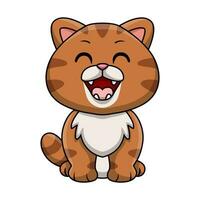 Cute cat cartoon on white background vector