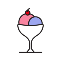 sweet pink and purple ice cream on cocktail glass png