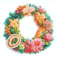 Orange flower wreath photo