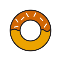 Yummy donuts with caramel icon png