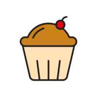 Brown cupcake cartoon png