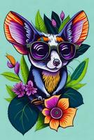 A detailed illustration of a Sugar Glider for a t-shirt design, wallpaper, and fashion photo