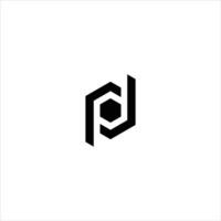 DP letter icon hexagon shape vector