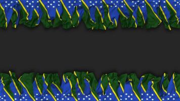 Solomon Islands Flag Hanging Banner Seamless Looping with Bump and Plain Texture, 3D Rendering, Luma Matte video