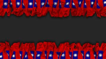 Taiwan Flag Hanging Banner Seamless Looping with Bump and Plain Texture, 3D Rendering, Luma Matte video