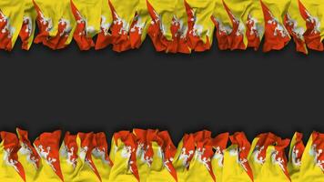 Bhutan Flag Hanging Banner Seamless Looping with Bump and Plain Texture, 3D Rendering, Luma Matte video