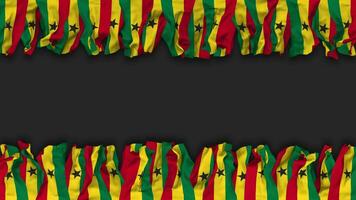 Ghana vlag hangende banier naadloos looping met buil en duidelijk textuur, 3d weergave, luma matte video