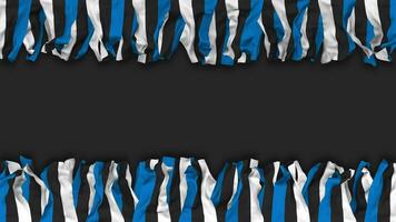 Estonia Flag Hanging Banner Seamless Looping with Bump and Plain Texture, 3D Rendering, Luma Matte video