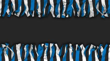 Estonia Flag Hanging Banner Seamless Looping with Bump and Plain Texture, 3D Rendering, Luma Matte video