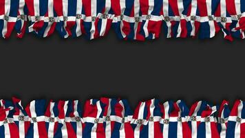 Dominican Republic Flag Hanging Banner Seamless Looping with Bump and Plain Texture, 3D Rendering, Luma Matte video