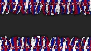 Slovakia Flag Hanging Banner Seamless Looping with Bump and Plain Texture, 3D Rendering, Luma Matte video