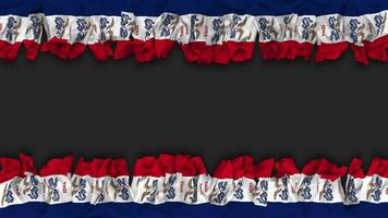 State of Iowa Flag Hanging Banner Seamless Looping with Bump and Plain Texture, 3D Rendering, Luma Matte video