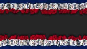 State of Iowa Flag Hanging Banner Seamless Looping with Bump and Plain Texture, 3D Rendering, Luma Matte video