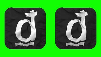 Dong Currency Icon Cloth Waving in Squire Shape Isolated with Plain and Bump Texture, 3D Rendering, Green Screen, Alpha Matte video