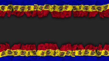 Moldova Flag Hanging Banner Seamless Looping with Bump and Plain Texture, 3D Rendering, Luma Matte video