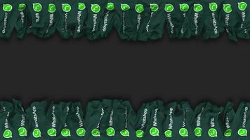 WhatsApp Flag Hanging Banner Seamless Looping with Bump and Plain Texture, 3D Rendering, Luma Matte video