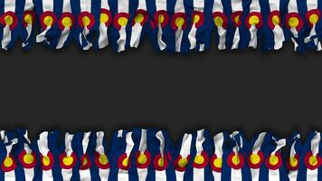 State of Colorado Flag Hanging Banner Seamless Looping with Bump and Plain Texture, 3D Rendering, Luma Matte video