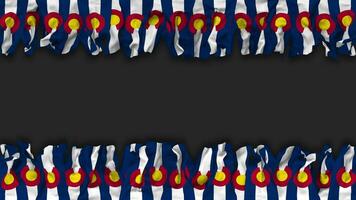 State of Colorado Flag Hanging Banner Seamless Looping with Bump and Plain Texture, 3D Rendering, Luma Matte video