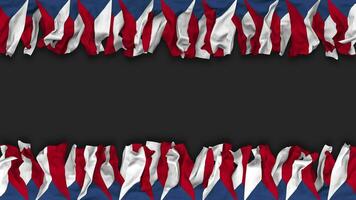 Tschechisch Republik Flagge hängend Banner nahtlos Schleifen mit stoßen und einfach Textur, 3d Wiedergabe, Luma matt video