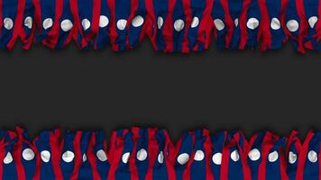 Laos Flag Hanging Banner Seamless Looping with Bump and Plain Texture, 3D Rendering, Luma Matte video