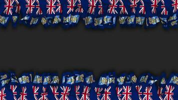 Falkland Islands Flag Hanging Banner Seamless Looping with Bump and Plain Texture, 3D Rendering, Luma Matte video