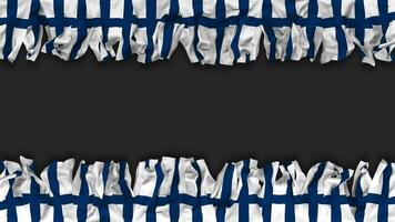 Finland Flag Hanging Banner Seamless Looping with Bump and Plain Texture, 3D Rendering, Luma Matte video