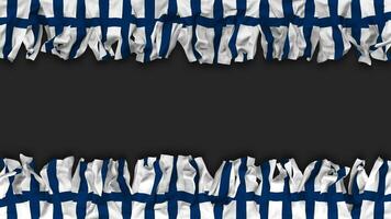 Finnland Flagge hängend Banner nahtlos Schleifen mit stoßen und einfach Textur, 3d Wiedergabe, Luma matt video