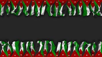 Jordan Flag Hanging Banner Seamless Looping with Bump and Plain Texture, 3D Rendering, Luma Matte video