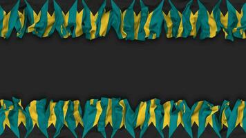 Bahamas Flag Hanging Banner Seamless Looping with Bump and Plain Texture, 3D Rendering, Luma Matte video