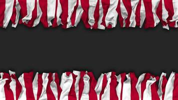Poland Flag Hanging Banner Seamless Looping with Bump and Plain Texture, 3D Rendering, Luma Matte video