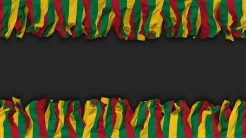 Lithuania Flag Hanging Banner Seamless Looping with Bump and Plain Texture, 3D Rendering, Luma Matte video