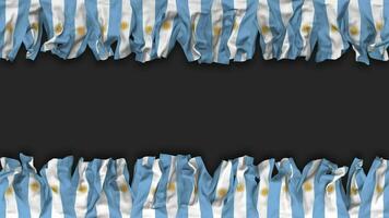 Argentinië vlag hangende banier naadloos looping met buil en duidelijk textuur, 3d weergave, luma matte video