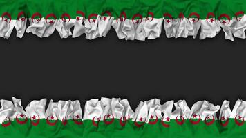 Algeria Flag Hanging Banner Seamless Looping with Bump and Plain Texture, 3D Rendering, Luma Matte video