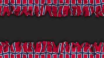 Norway Flag Hanging Banner Seamless Looping with Bump and Plain Texture, 3D Rendering, Luma Matte video