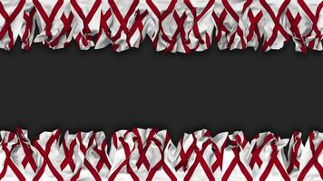 State of Alabama Flag Hanging Banner Seamless Looping with Bump and Plain Texture, 3D Rendering, Luma Matte video