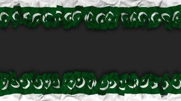 Pakistan Flag Hanging Banner Seamless Looping with Bump and Plain Texture, 3D Rendering, Luma Matte video