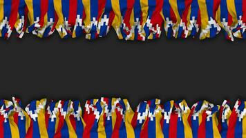 Artsakh Flag Hanging Banner Seamless Looping with Bump and Plain Texture, 3D Rendering, Luma Matte video