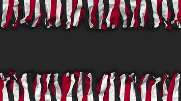 Yemen Flag Hanging Banner Seamless Looping with Bump and Plain Texture, 3D Rendering, Luma Matte video